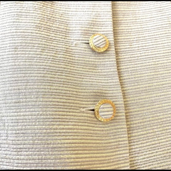 Vintage Australian Designer Geoff Bade Padded Shoulder Gold Blazer Size 10 - Picture 3 of 11